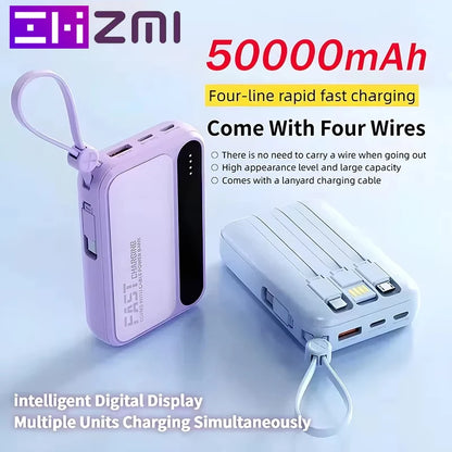 ZMI 4 In1 Power Bank - Large Capacity Built in Cables