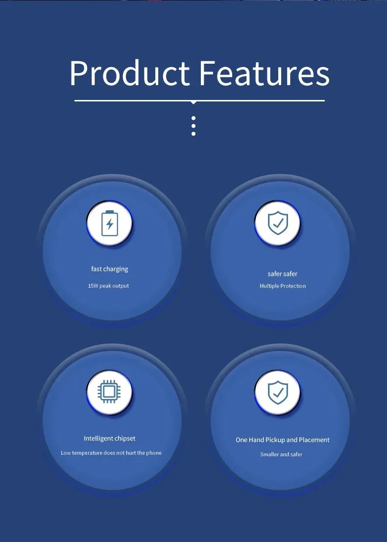 GEKEMAL 100W Magnetic Wireless Car Charger