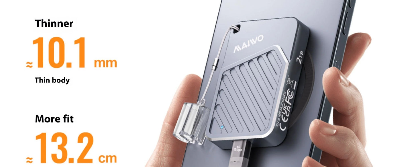 Maiwo Magnetic Portable SSD External - High Speed 2000MB/s