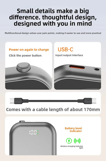 Xilecaly Wireless Magnetic Power Bank - 20W, 10000mAh Battery Capacity