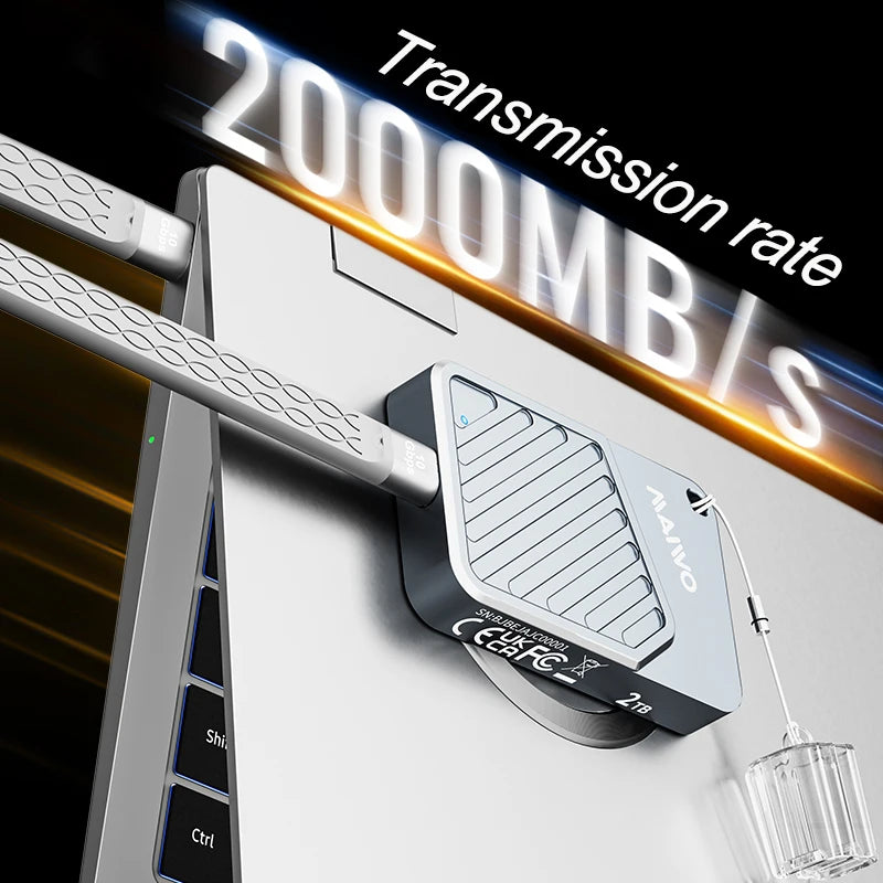 Maiwo Magnetic Portable SSD External - High Speed 2000MB/s
