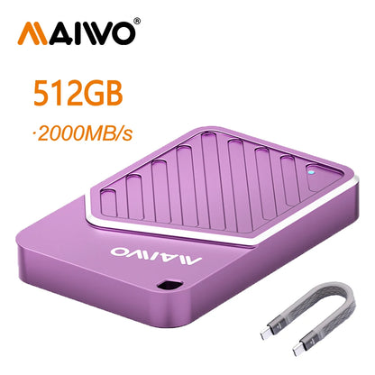 Maiwo Magnetic Portable SSD External - High Speed 2000MB/s