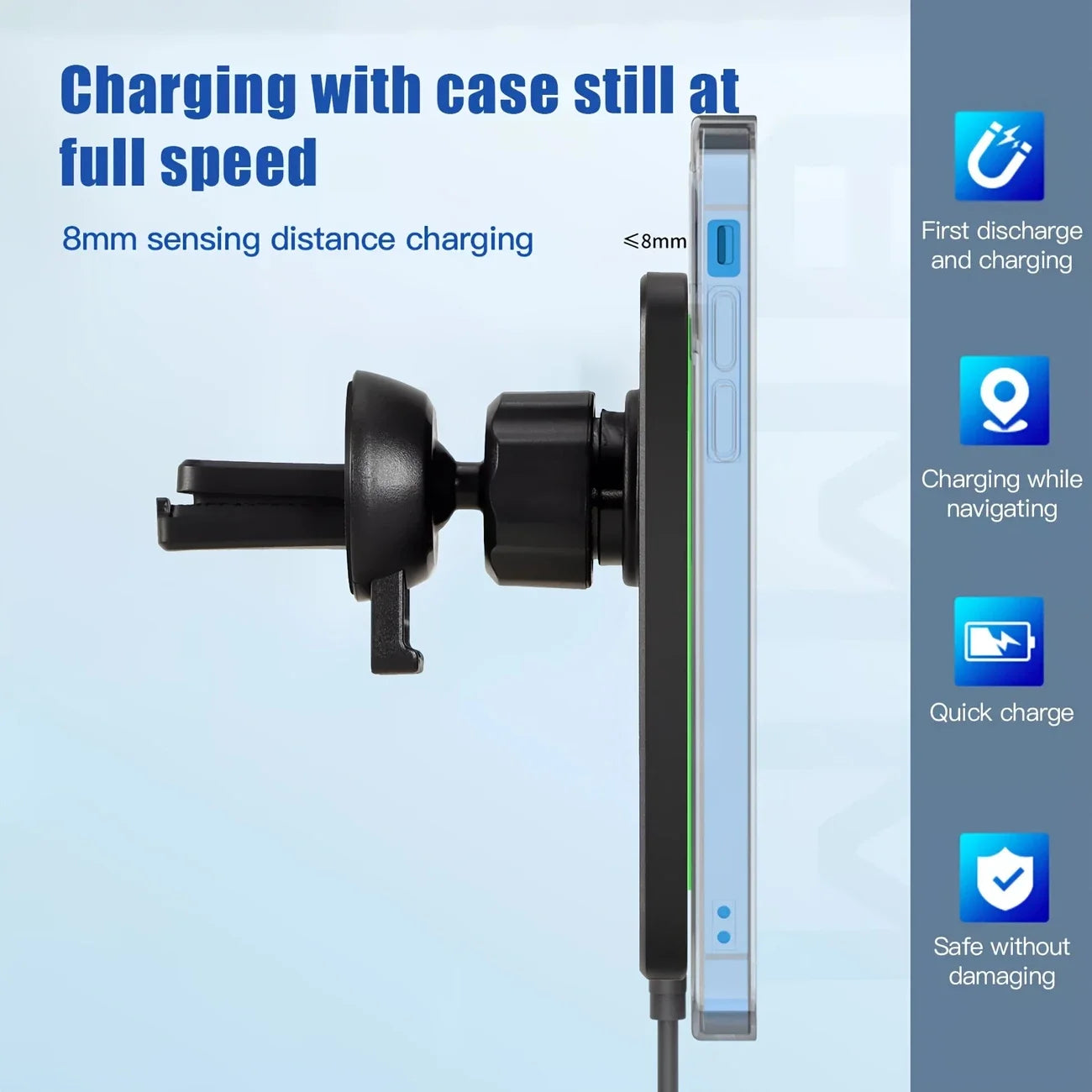 GEKEMAL 100W Magnetic Wireless Car Charger