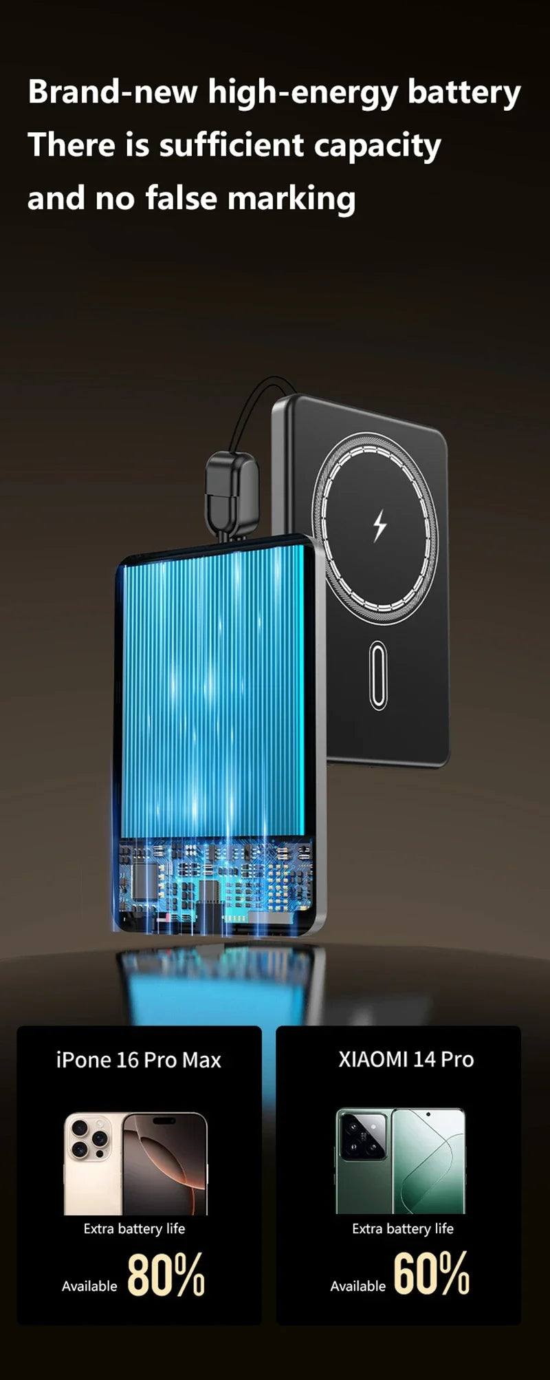 ONEPLUS Magnetic Portable Wireless PowerBank for iPhone and Samsung