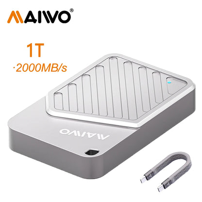 Maiwo Magnetic Portable SSD External - High Speed 2000MB/s