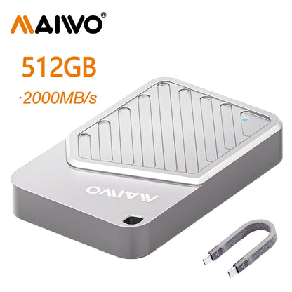 Maiwo Magnetic Portable SSD External - High Speed 2000MB/s
