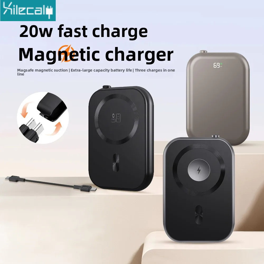 Xilecaly Wireless Magnetic Power Bank - 20W, 10000mAh Battery Capacity