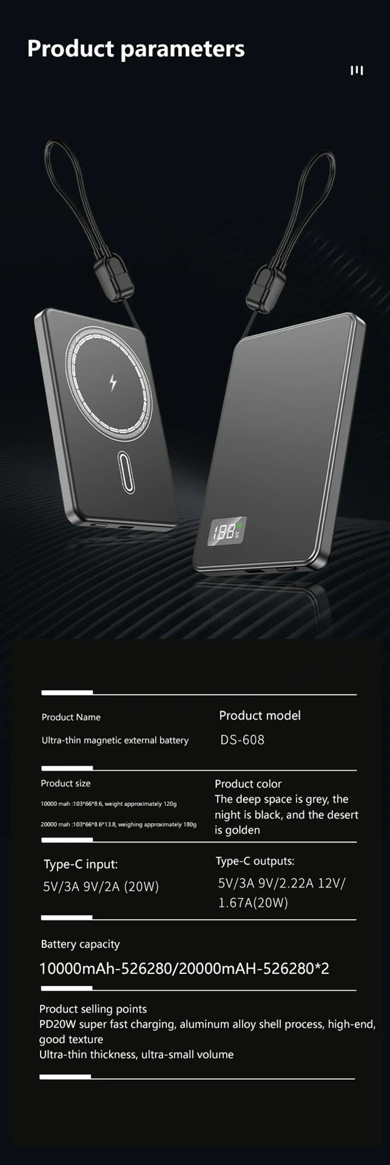 ONEPLUS Magnetic Portable Wireless PowerBank for iPhone and Samsung