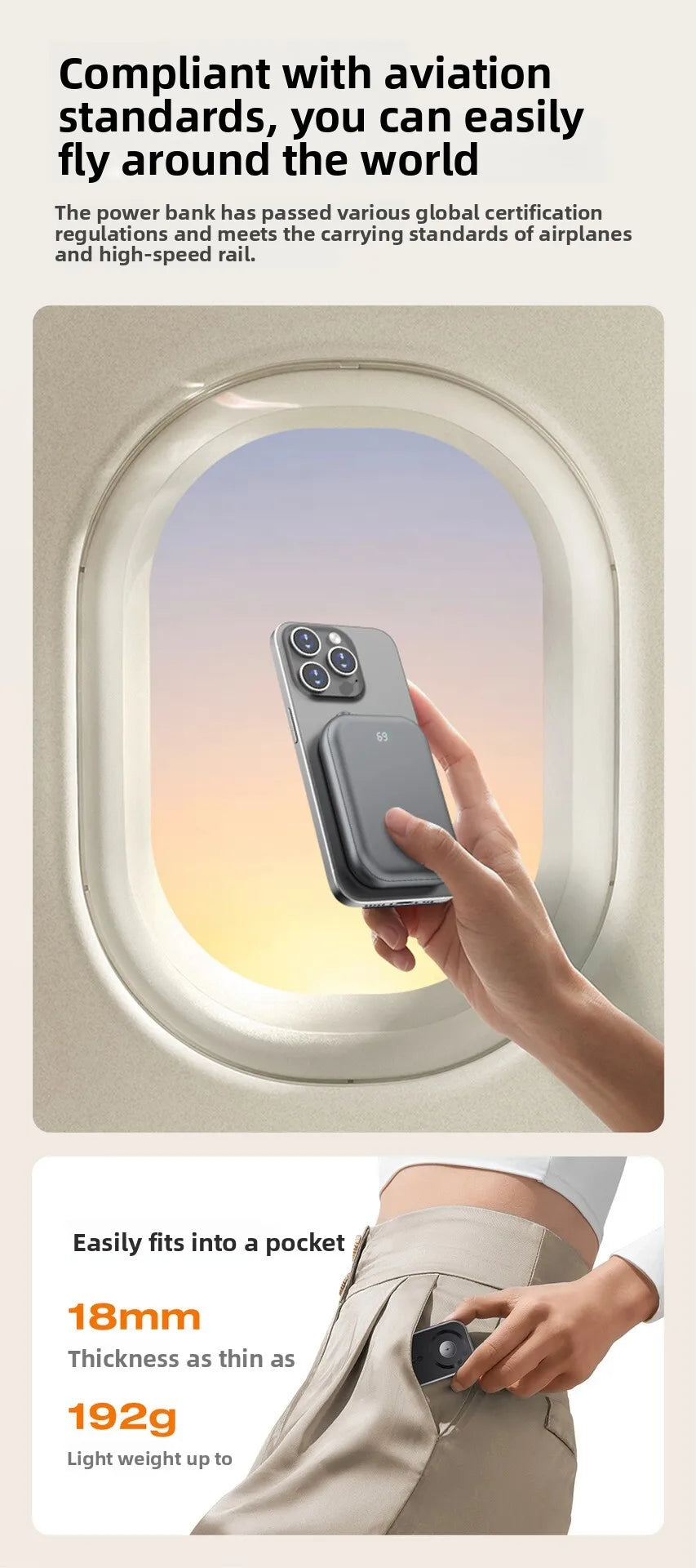 Xilecaly Wireless Magnetic Power Bank - 20W, 10000mAh Battery Capacity